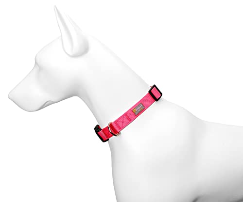 Dog Collar Hot Pink Basic Dog Collars with Breathable Quick Release Nylon Pet Collar for Puppy Small Medium Large Dogs Girl - color: Hot Pink, size: Small,Neck 10-14.5"(Pack of 1)