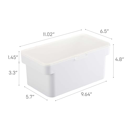 YAMAZAKI Home Tower Airtight Pet Food Storage Container - Cat And Dog Food Holder Bin With Transparent Lid And Handle - Small - Polypropylene - 0.8 Gallons, 3 Liters - color: White, size: Small