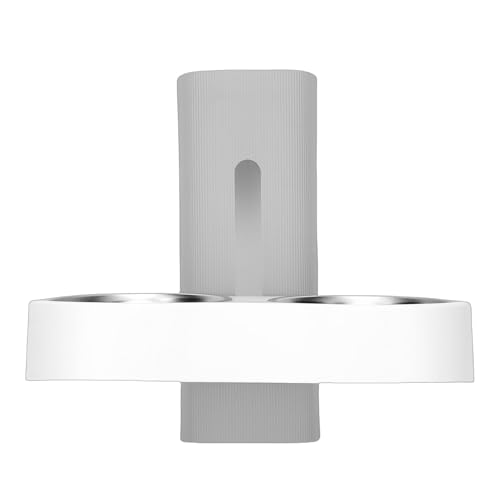 Wall Mounted Pet Bowl, Stainless Steel Pet Feeding Station with Adjustable Height Anti Tip Design, Wall Dish for Dog and Cat, Mounted Elevated Feeder (Grey White) - color: Grey White
