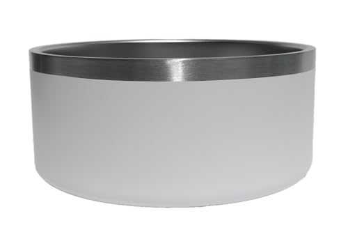 Custom Dog Bowl with Paws and Name - Engraved, Nonslip, Personalized, Custom Cat Bowl, 304 Stainless Steel, Feeding, Pet Supplies (White, Large -64oz) - color: White, size: Large -64oz