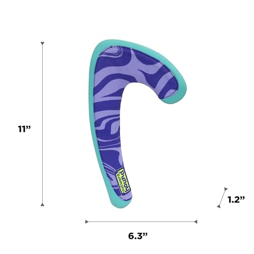 Outward Hound FlyFetch Boomerang Dog Toy, Lightweight Foam Core, Rubber Rim, Floats in Water, All Breeds, 11" - color: Boomerang Purple