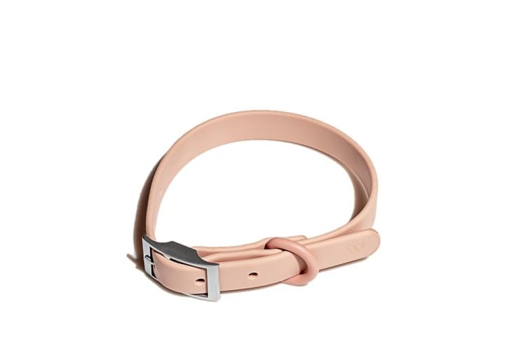 Wild One Dog Collar, Easy-Clean, All Weather Flex-Poly Strap with Metal, Durable, Dirt and Odor Resistant (Blush, S) - color: Blush, size: S