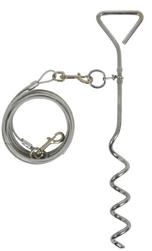 Aspen Pet 8mm by 16-Inch Stake with 20-Feet of 920-Pound Cable
