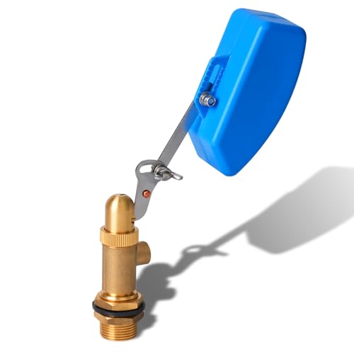 Brass Float Valve 3/4 Inch, Livestock Water Tank Float Valve Switch Brass Float Ball Valve Shut Off Pool Auto Fill Valve for Automatic Waterer - style: 3/4" Blue
