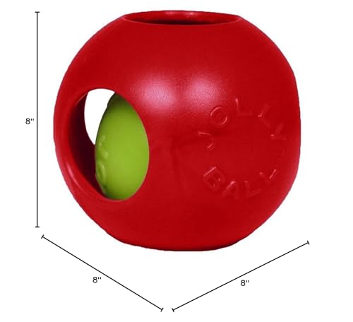 Jolly Pets Teaser Ball Dog Toy, Large/8 Inches, Red - color: Red, size: Large (8 in)