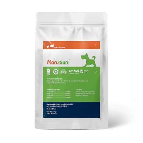 MON2SUN Dog Treats, Triple Flavor Jerky Twist Sticks, 5-7 Inch Chicken Duck and Codfish Sticks Chews for Small Dogs, Healthy Snacks, 17.64 oz (25 Count-Pack of 1) - size: 1.1 Pound (Pack of 1), style: 5-7 Inch