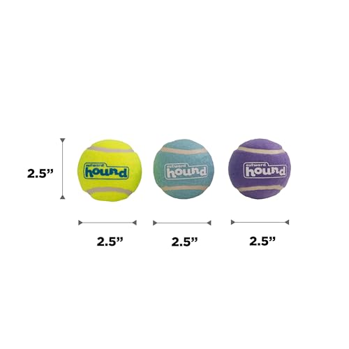 Outward Hound FlyFetch Squeaker Ballz Dog Toy, Squeaking Fetch & Retrieve Tennis Balls, Floats in Water, Compatible with FlyFetch Launch-A-Ball, 2.5", 3-Pack - color: Squeaker Ballz Multi