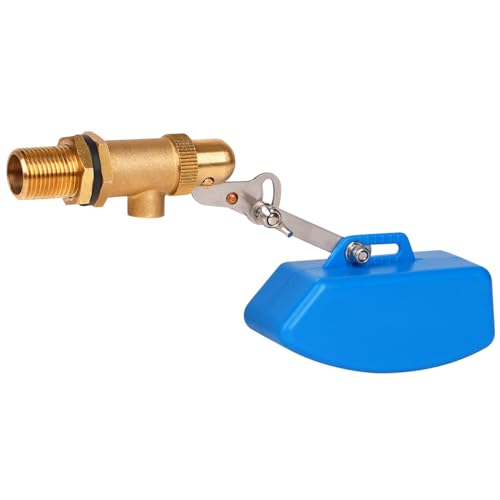 Brass Float Valve 1/2 Inch, Livestock Water Tank Float Valve Switch Brass Float Ball Valve Shut Off Pool Auto Fill Valve for Automatic Waterer - style: 1/2 Inch