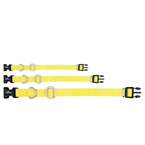 Hyhug Small Dog Collar Quick-Release Yellow| Heavy-Duty Nylon Puppy Collar, Adjustable & Durable Pet Supplies for Boy & Girl Dogs (Small, Illuminating Yellow) - color: Luminous Yellow, size: Small