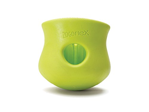 West Paw Zogoflex Toppl Interactive Treat Dispensing Puzzle Dog Toy for Mental Stimulation & Enrichment-Holds Kibble & Treats-Lickable, Freezable & Dishwasher Safe-Made in USA-Small-Granny Smith Green - color: Granny Smith, size: Small