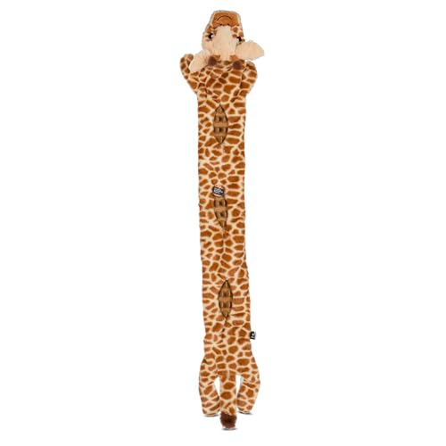 Smithsonian Longamals Giraffe Plush Dog Toy – 40" Crinkle & Squeaky, Stuffing-Free Interactive Tug Toy for Medium & Large Dogs - color: Giraffe, size: 40"