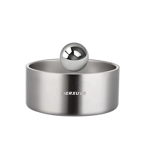 SUS304 Stainless Steel Dog Food Slow Feeder Ball - 2.5in - Slows Fast Eating, Prevents Choking, Bloating & Obesity - Fun Feeding for All Dogs - Durable, Smooth & High Adaptability (Small 2.5Inch) - size: Small 2.5Inch