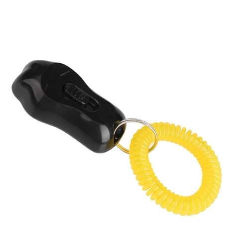 Zerodis titleAdjustable 3 Gears Pet Dog Training Clicker Claw Shaped with Wrist Strap for Cats Birds (Black) - color: Black