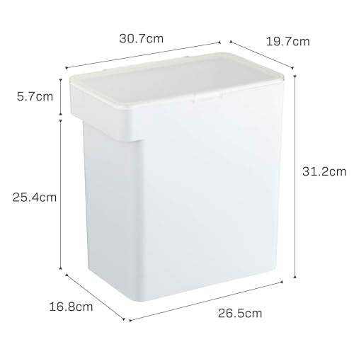 Yamazaki Home Airtight Pet Food Storage Container - Cat and Dog Food Holder Bin with Transparent Lid and Handle PolypropyleneLargeWhite - color: White, size: Large