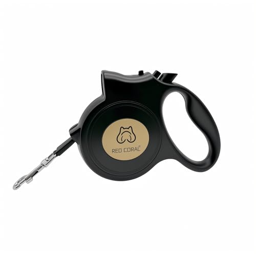 LED Light Retractable Dog Leash for Small to Medium Dogs – 16ft Extendable for Safe Night Walks (Black) - color: black