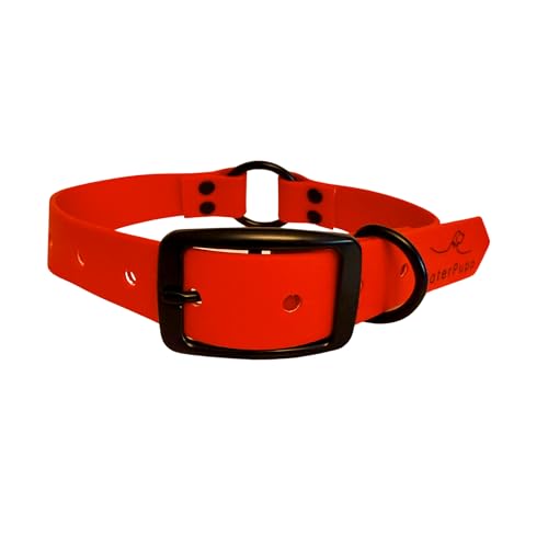 Heavy Duty Waterproof and Smell-Proof Dog Collar, Stronger Than Leather, for Active Dogs, Easy on Skin & Fur (Red, Large) - color: Red, size: Large