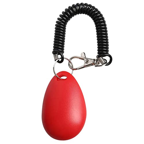 Dog Training Clicker Pet Training Sound Behavioral Tool with Wrist Strap for Dog Cat Horse Red - color: red