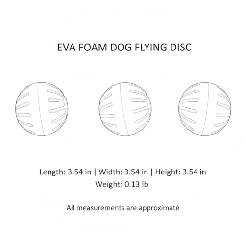 Easy-Grab Floating Dog Disc, Soft EVA Foam Flying Toy for Water Fetch, Yellow - size: 3.54 x 3.54 x 3.54 in