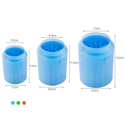 Dog Paw Cleaner Cup, Soft Silicone Combs, Portable Outdoor Pet Towel, Foot Washer, Paw Clean Brush, Quickly Foot Cleaning(Blue,L-9.2x15.2cm)