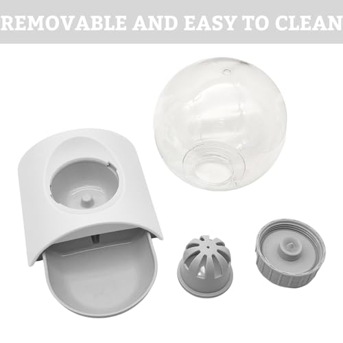 Hamiledyi Automatic Water Dispenser for Dogs and Cats Pet Water Dispenser 2.8 Liter Pet Gravity Water Station Spill-Proof Spherical Waterer Pets Water Bottle for Puppies Kittens Rabbits (Grey) - color: Grey