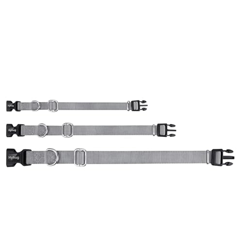 Hyhug Small Dog Collar Quick-Release| Heavy-Duty Nylon Puppy Collar, Adjustable & Durable Pet Supplies for Boy & Girl Dogs (Small, Sleet Gray) - color: Sleet Gray, size: Small