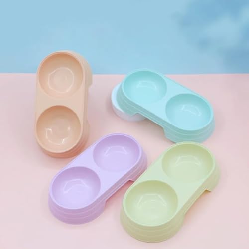 Pet Food and Water Bowl, Double Feeding Bowls, Small Grey, for Cats and Small Dogs, Portable Pet Accessories - color: Grey