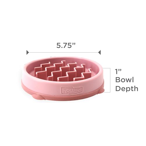 Outward Hound Fun Feeder Slo Bowl – Small 3/4-Cup Capacity, Slow Feeding, Small Dogs, Puppies & Cats, Non-Slip, Pink, Wave Pattern - color: Pink, size: Small