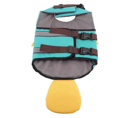 JTLB Dog Life Jacket Dog Life Vest Safety Vest Fish Look Reflective Strip Adjustable Handle Oxford Fabric Lake Blue for Swimming Boating Beach Pool (S) - size: S