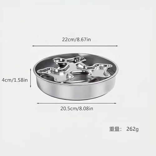 Stainless Steel Rotating Bone-Shaped Slow Food Pet Feeder | 304 Grade, Anti-Spill, For Dogs and Cats