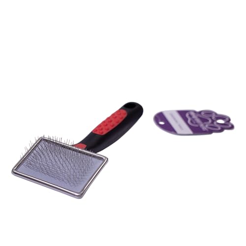 Ryan's Pet Supplies Paw Brothers Flat Slicker Brush for Dogs, Dog Brush for Short Haired Dogs, Professional Grade, Coated Tips, Gentle on Skin, Maximum Coverage, Mini/Small - size: Small