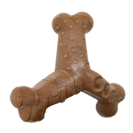Chew King by Mammoth Dog Bacon Lovin’ Wishbone, Nylon Bones, Textured Bacon Flavored Chew Toy, for All Breed Sizes - size: Medium, style: Wishbone (1 Pack)