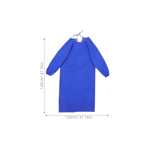 HOMSFOU Waterproof Apron with Long Sleeves Oilproof and Easy to Maintain Smock for Dishwashing Kitchen Work - color: Blue