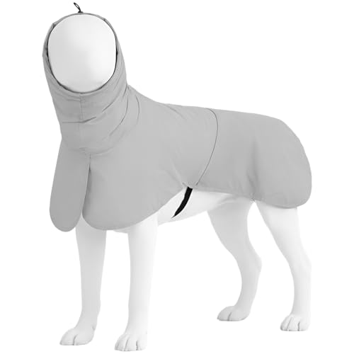 Dog Rain Jacket, Gray, for Medium-Sized Dogs, M Size Back 17.7 in, Polyester Lightweight Pet Rain Gear, Outdoor Windproof Sun Blocking
