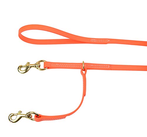 5/8 Inch x 6 Feet RedLine K-9 All Weather Prong Collar Leash - Orange - color: Orange