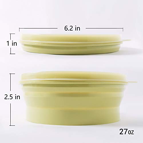IYYI Collapsible Bowl for Camping, Silicone Collapsible Bowl with Lid (Apple Green, 27, ounces) - color: Apple Green