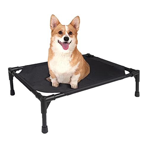 Dog Travel Cot, Elevated Dog Cot with Canopy, Travel Outdoor Camping Dog Bed with Washable Pad, Folding Outdoor Raised Elevated Cooling Dog Cot Beds for Small Dogs - color: pet camp bed