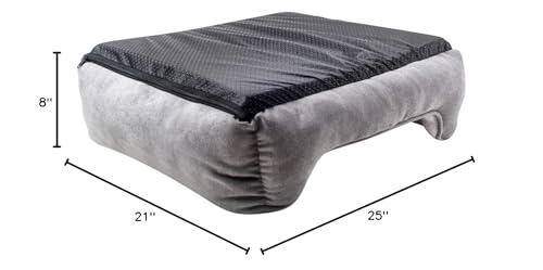 long rich rectangle bolster Pet Bed, Dog bed medium size, Gray With, 25x21x8 Inch (Pack of 1) (HCT-REC-005)