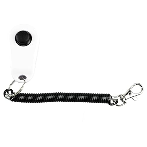 Dog Training Clicker, ABS Material Clicker with Black Long Wrist Strap and Ring, Universal for Dogs and Cats (White) - color: White