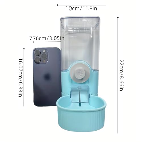 GPY Automatic Hanging Gravity Pet Feeder and Water Dispenser Set ,Automatic Rabbit Feeder and Dog Water Dispenser for Dogs Cats Pets Animals Large Capacity (Blue Water Feeder&Food Feeder) (Blue) - color: Blue