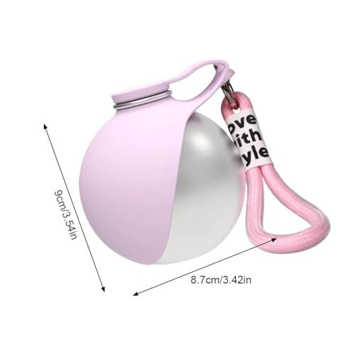 Dog Water Ball,Dog Water Bottle with Bowl,2-in-1 Portable Foldable DogWaterBottle,Leak-Proof,304 Stainless Steel Large-Capacity Cup with Foldable Silicone Bowl,Perfect for Travel - color: Pink