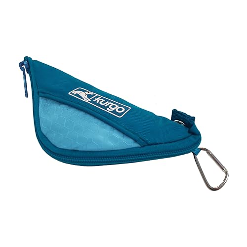 Kurgo Zippy Bowl for Dogs, Collapsible Travel Dog Bowls, Pet Food & Water Hiking Container, Food Grade Silicone, Travel Accessories for Pets, Includes Carabiner, Holds 48 oz (Coastal Blue) - color: Blue