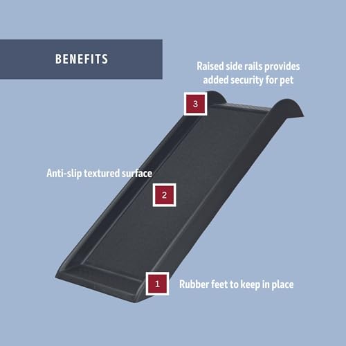 TRIXIE 39-in Pet Ramp, Portable Dog Ramp for Small Cars and Furniture, Non-Skid Surface, Black - color: Small Ramp