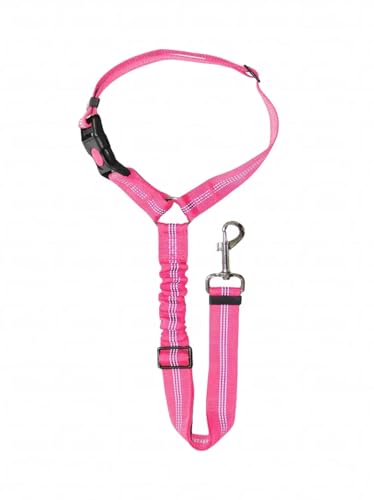 Elastic Retractable Dog Leash for Car Belts 1 Pack - Adjustable Pet Safety Tether for Vehicle Travel, Hands-Free Dog Restraint for Backseat,Pink - color: pink