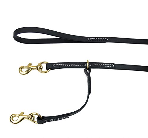 5/8 Inch x 6 Feet RedLine K-9 All Weather Prong Collar Leash - Black - color: Black