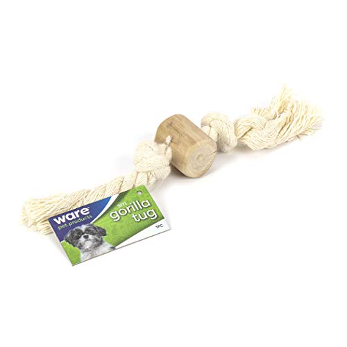 Ware Gorilla Tug, Large, Rope and Wood Toy for Dogs, Large 13.75" (089821)