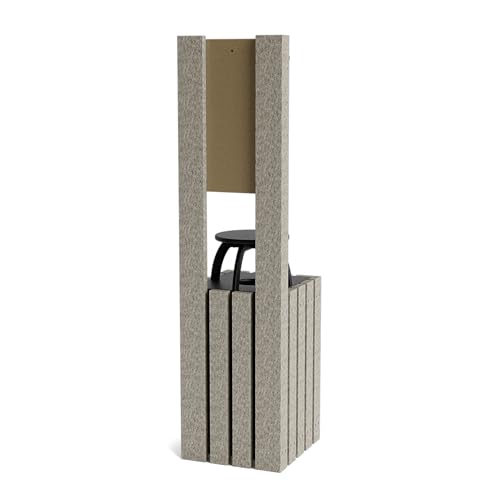 Pet Waste Station for Dog Parks, Trails & Public Spaces | Made of Highly Durable Recycled Wood | Built in Trash Can and Bag Dispenser | Weather Resistant & Built to Last - Weathered - color: Weathered