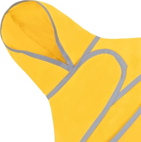 Dog Raincoat, Waterproof Dog Rain Jacket with Hood, Adjustable Rain Coat Poncho with Reflective Strips & Leash Hole for Large Medium Small Dogs Puppies, Lightweight Pet Clothes - color: Yellow, size: X-Small
