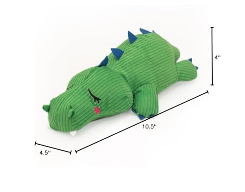 ZippyPaws Snooziez with Shhqueaker - Silent Squeaker Dog Toys, No Squeak Puppy Plush Toy, Chew Toy with Ultrasonic Squeaker, Quiet Stuffed Toy for Small, Medium, & Large Dogs - Alligator