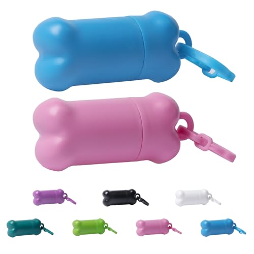 2 Pieces Portable Airtight Dog Training Treat Pouch, Mini Treat Holder Small Dog Treat Bag for Training, Puppy Snacks Container (Blue&Pink) - color: Blue&Pink