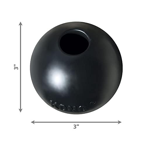 KONG Extreme Ball with Hole - Fetch Toy - Durable Dog Toy for Training, Interactive Playtime & More - Natural Extreme Rubber Ball - Black - for Large/Medium Dogs (Pack of 2) - size: Medium(2-Pack)